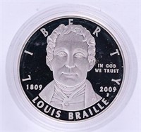 2009 LOUIS BRALLE PROOF SILVER DOLLAR