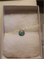 Silver and turquoise tie pin