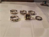 Sterling and 14kt accents rings. All marked