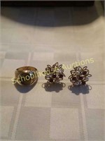 Group of 10kt gold filled jewelry. 1 ring and 1