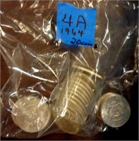 20 Kennedy silver half dollars