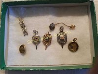Group of Purdue and lions pins. All marked