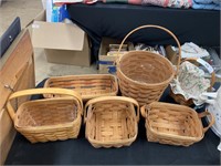 6 Longaberger baskets.