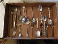 Group of silverplate spoons and forks