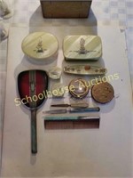 Group of dressing table items