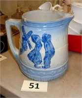 salt glaze pitcher (Brush Pottery Dutch Children)