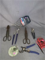 Lot - Wrenches, Volt Meter, Tin Snips etc