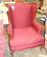 burgundy  wing chair