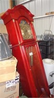 cherry finish tall case clock