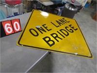 ONE LANE BRIDGE SIGN