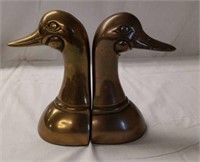 Leonard Solid brass duck head bookends