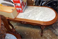 2 marble top end tables & marble top coffee table