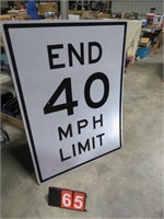END 40M.P.H. SIGN