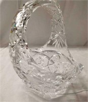 7" tall oval crystal basket.  Oval is 6.25".