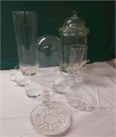 Clear & pressed glass pieces