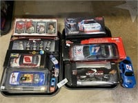 Stock car racing cards, toys, die cast models.