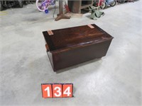 WOOD CHEST COPPER ACCENTS 15 1/2X29X14 1/4