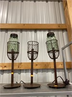Rustic mason jar lamps