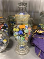 Vintage marbles in glass