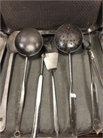 Antique cast iron utensils.