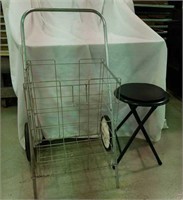 Folding shopping cart & stool