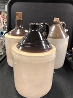 Three Antique Two Toned Jugs.