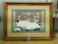 LargeQuilt & Sheep print on canvas