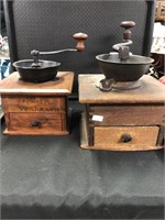 Two Antique coffee grinders.