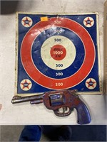 Vintage pistol and target