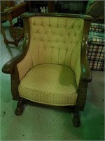 Vintage upholstered rocking chair