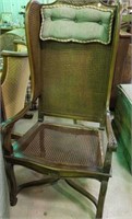 Vintage caned wingback chair