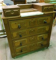 Step back chest of drawers with glove boxes