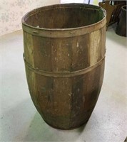 30" tall wooden barrel