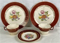 22K Gold Decorated Plates and Cups