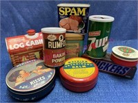 (9) vintage tins