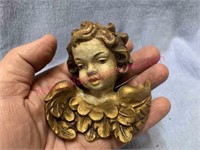 Small old carved cherub (3.5in tall)