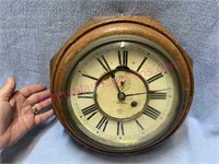 Antique Ansonia 30-hour clock in oak case