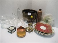 Copper Pot / Glass Pieces / Plates