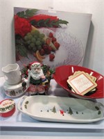 Plastic Trays / Glass Platter / Christmas Items