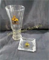 Boilermaker Ashtray & nice tall Beer Glass