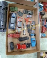 Flat of Vintage toy cars most metal