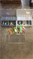 3 small organizers of lures weights etc