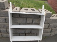 WHITE PAINTED SHELF UNIT 27X6X38 INCHES