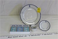 Anchors Pieces- Sterling China Plates & Cup