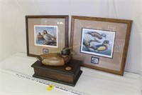 SD Duck Stamp Prints Signed & #'d & DU Box w/decoy