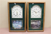 (2) Ingraham quartz wall clocks