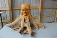 Wood Carved Indian Stump