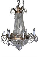 Stunning 12 Light Crystal Chandelier 44"H