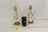 Two Asia Lamps and Tea Canister