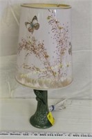 Unique Vintage Lamp, Shade Has Pressed Plants